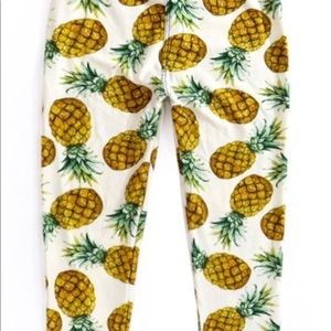 White Pineapple Super Soft Kids Junior Leggings